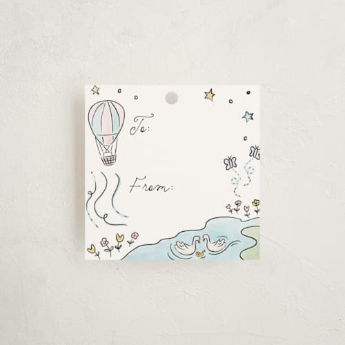 This is a sky gift tags with standard by Ashlee Townsend called whimsical world printing on signature in tag