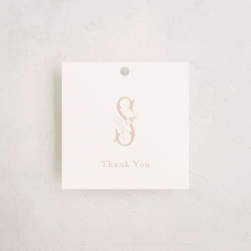 This is a peach gift tags with standard by Lori Wemple called floral printing on signature in tag