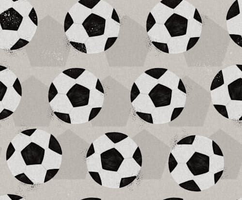 This is a black wall murals with standard by Angel Walker called soccer