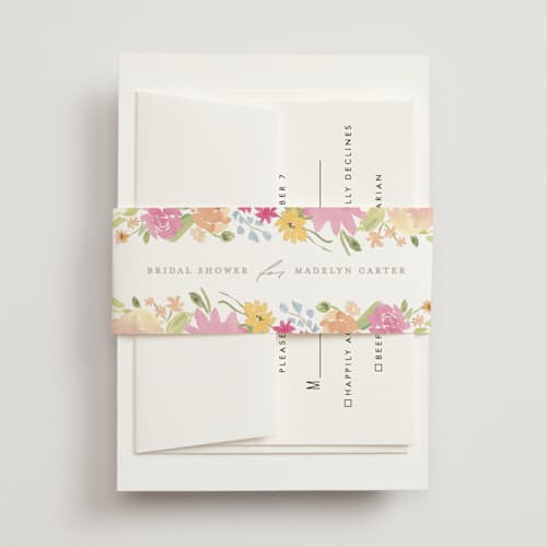 This is a peony belly bands with standard by Creo Study called blooming arch printing on signature text in belly band