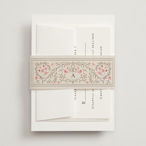 This is a versailles belly bands with standard by Claudia Orengo called victorian printing on signature text in belly band