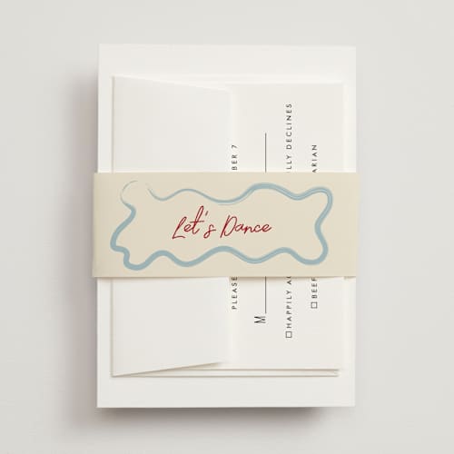 This is a blue velvet belly bands with standard by Helena Vitto called handwritten letter printing on signature text in belly band