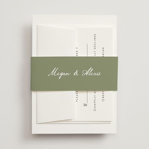 This is a moss belly bands with standard by Cass Loh called handwritten printing on signature text in belly band