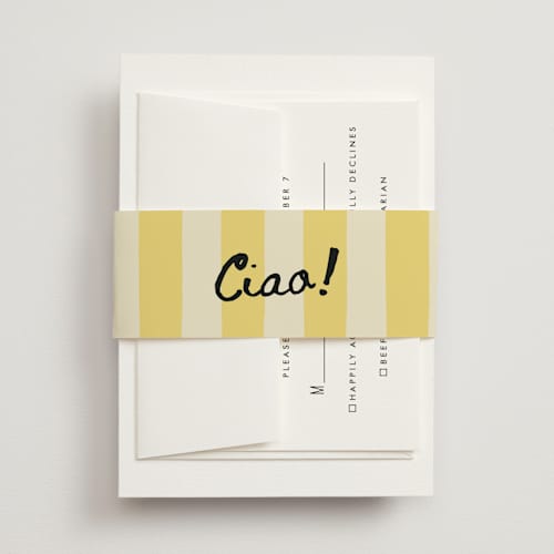 This is a nero belly bands with standard by Helena Vitto called amore mio printing on signature text in belly band