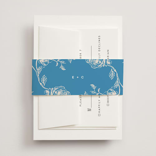 This is a cerulean belly bands with standard by Kristie Kern called the emma printing on signature text in belly band