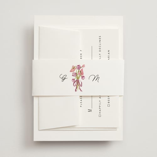 This is a deep blush belly bands with standard by Pati Cascino called barolo printing on signature text in belly band