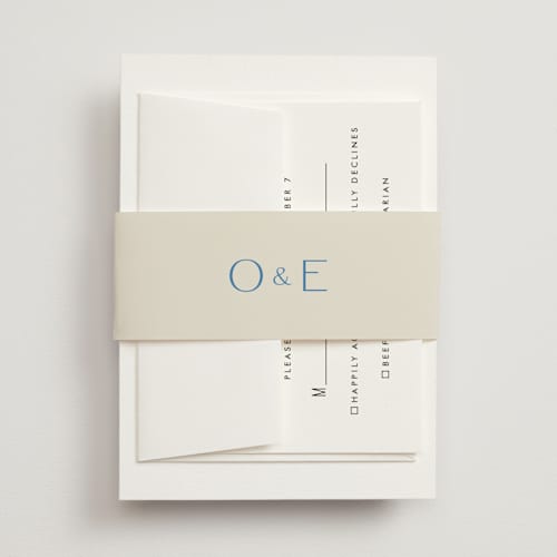 This is a cerulean belly bands with standard by Ellen Schlegelmilch called brooklyn printing on signature text in belly band