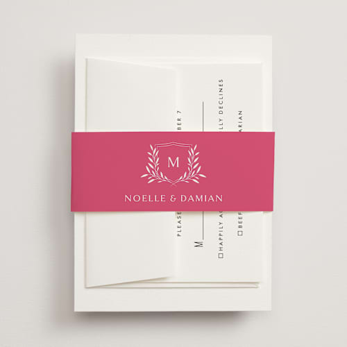 This is a carnation belly bands with standard by Jennifer Postorino called everlasting printing on signature text in belly band