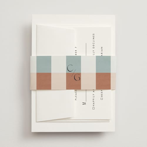 This is a almond belly bands with standard by Blustery August called trois printing on signature text in belly band