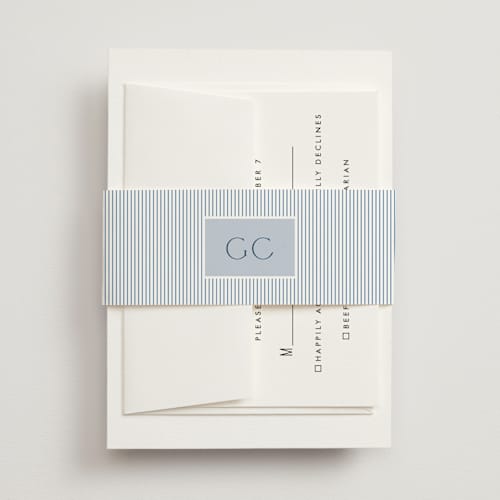 This is a sea belly bands with standard by Jenna Holcomb called coastal toile printing on signature text in belly band