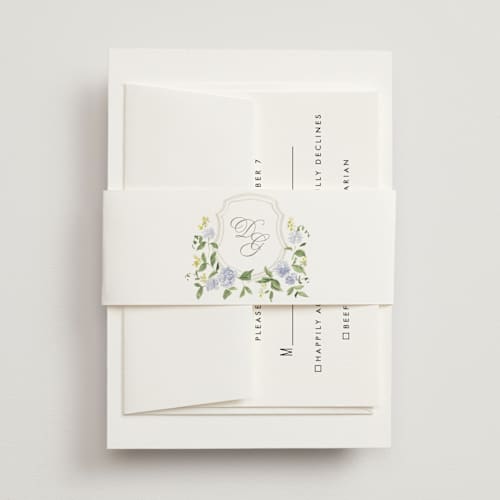 This is a sky belly bands with standard by Everett Paper Goods called ocean point printing on signature text in belly band