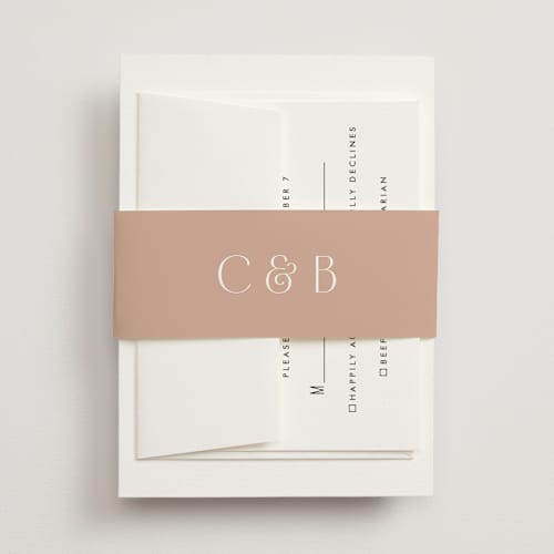 This is a terracotta belly bands with standard by Kelly Schmidt called overlap printing on signature text in belly band