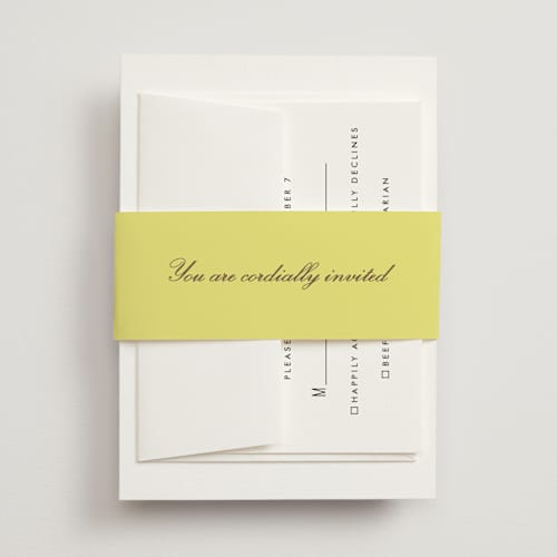 This is a limone belly bands with standard by Megan Davis called campania printing on signature text in belly band