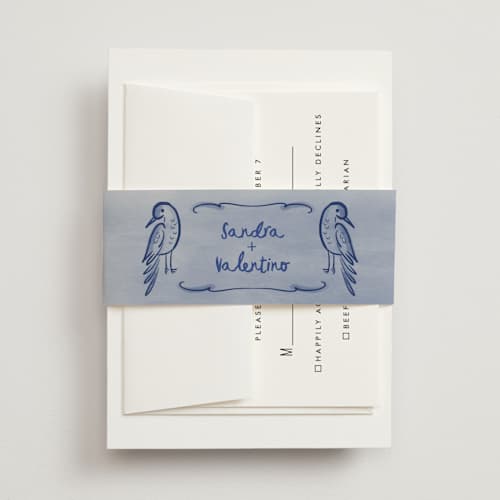 This is a marseille bleu belly bands with standard by Ani Somi called santa catalina printing on signature text in belly band