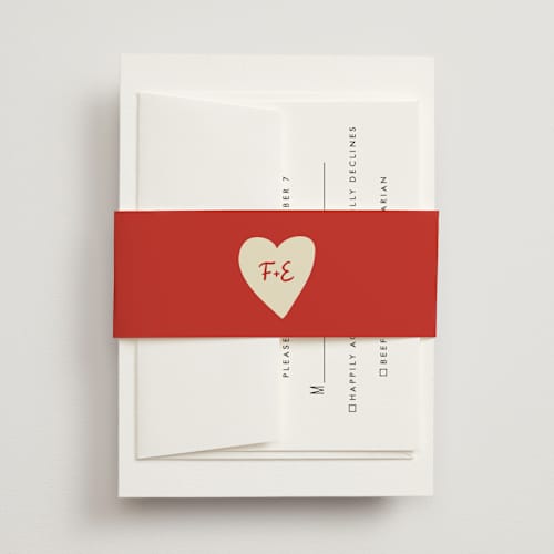 This is a cherry belly bands with standard by Ani Somi called big heart wedding printing on signature text in belly band