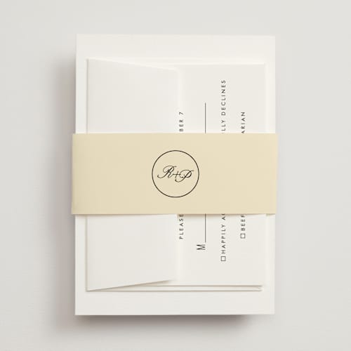 This is a sunshine belly bands with standard by Jen Ramsey called elegant and formal printing on signature text in belly band