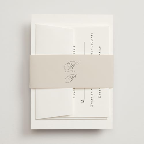 This is a ivory belly bands with standard by Petra Kern called let's say i do printing on signature text in belly band