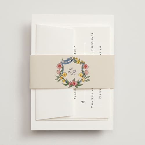 This is a cornflower belly bands with standard by Chris Griffith called a wedding in low country printing on signature text in belly band