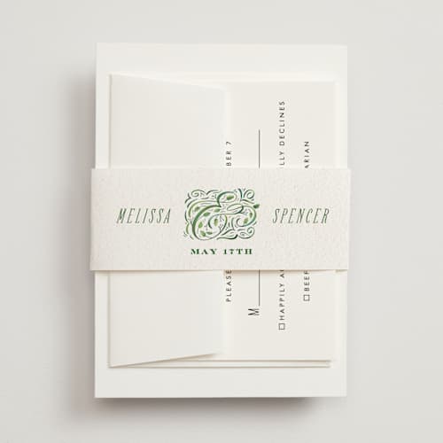 This is a ivory belly bands with standard by Laura Bolter called growing ampersand printing on signature text in belly band