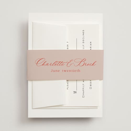 This is a verona sunset belly bands with standard by Megan Davis called racquet printing on signature text in belly band