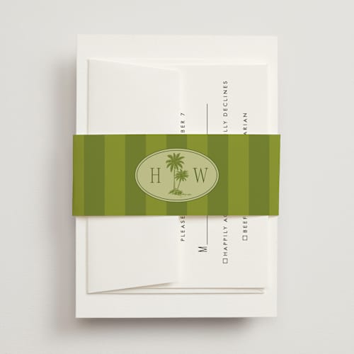 This is a palm belly bands with standard by Jenna Holcomb called beachtoile printing on signature text in belly band