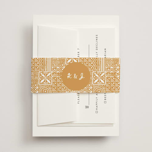 This is a amber belly bands with standard by Selima Akhter called tribal rythm printing on signature text in belly band