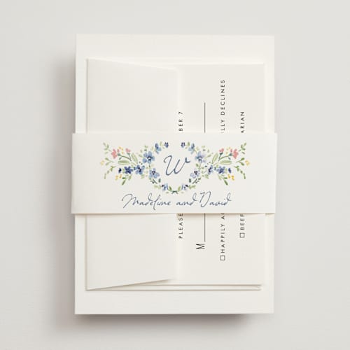 This is a meadow belly bands with standard by Petra Kern called meadow whisper printing on signature text in belly band