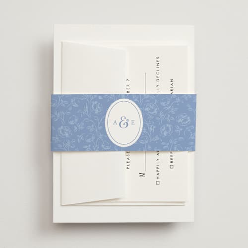 This is a sky belly bands with standard by Robert and Stella called constance printing on signature text in belly band