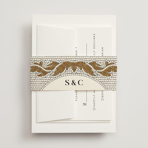 This is a sand belly bands with standard by GeekInk Design called floral mosaic printing on signature text in belly band