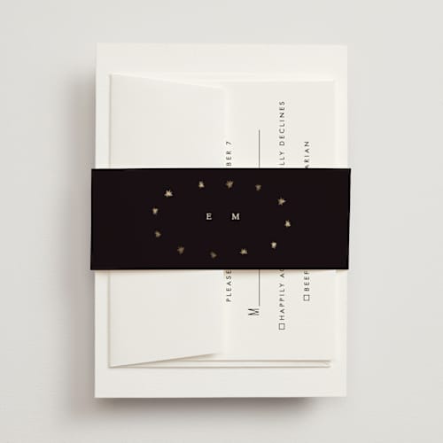 This is a noir belly bands with foil pressed by Ani Somi called written in the stars printing on signature text in belly band