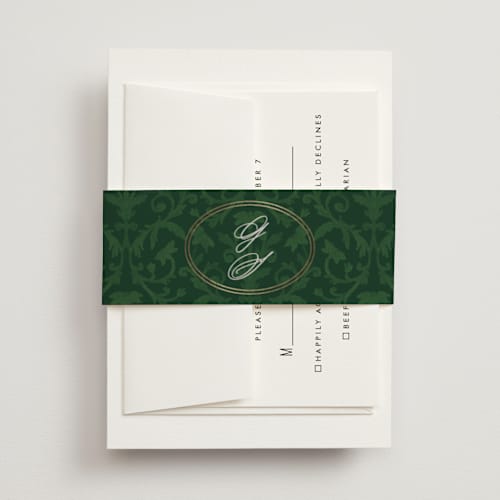 This is a bluebell belly bands with foil pressed by Jen Owens called grandeur printing on signature text in belly band