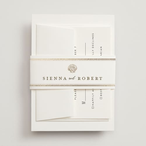 This is a pearl belly bands with foil pressed by Maria Alou called by the seashore printing on signature text in belly band