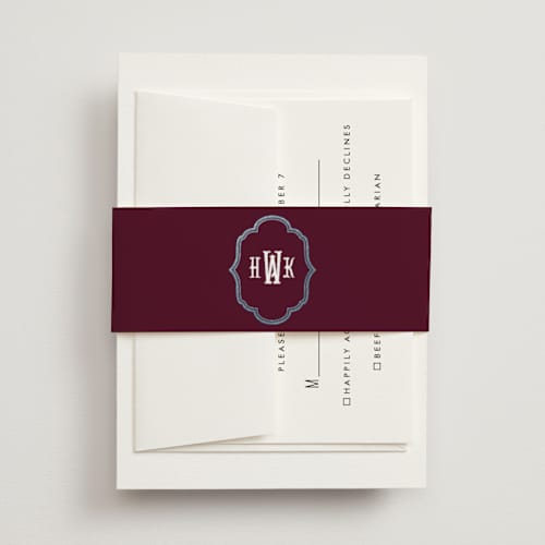 This is a celestial belly bands with foil pressed by Jenna Holcomb called modern vintage printing on signature text in belly band