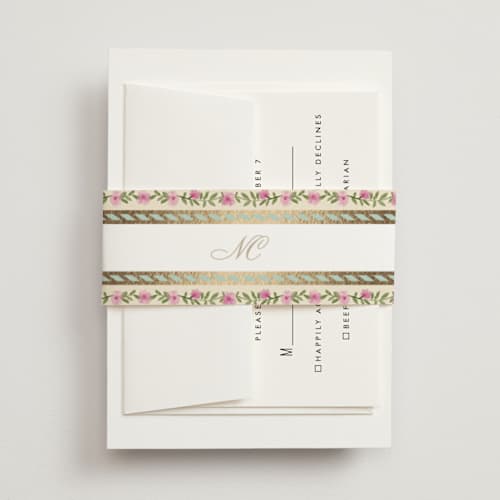 This is a shubh belly bands with foil pressed by Creo Study called amalgamation printing on signature text in belly band