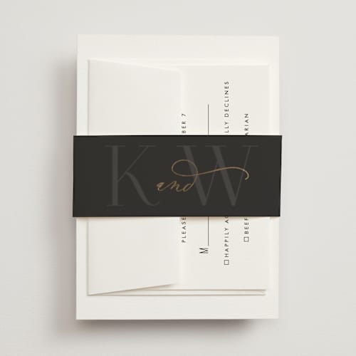 This is a stormy belly bands with foil pressed by Jessica Williams called over monogram printing on signature text in belly band