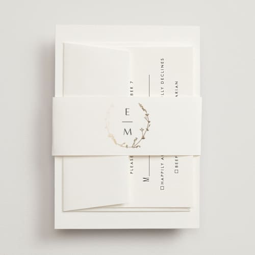 This is a cotton belly bands with foil pressed by Amy Kross called vine wrap printing on signature text in belly band
