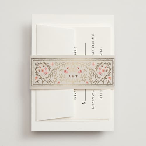 This is a versailles belly bands with foil pressed by Claudia Orengo called victorian printing on signature text in belly band