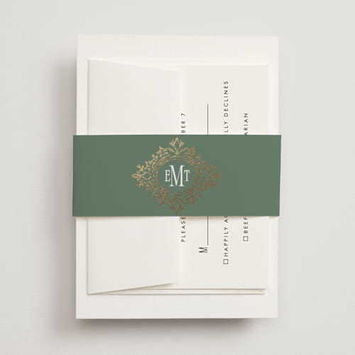 This is a pine belly bands with foil pressed by Claudia Orengo called princess printing on signature text in belly band