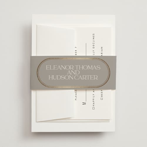 This is a sandstone belly bands with foil pressed by Lori Wemple called oval printing on signature text in belly band