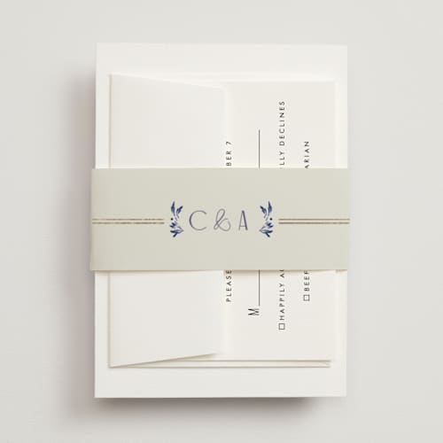This is a dynasty blue belly bands with foil pressed by Ana de Sousa called tiled romance printing on signature text in belly band