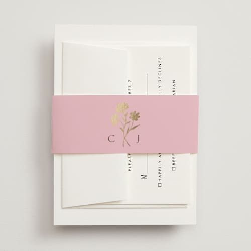 This is a garden belly bands with foil pressed by Yaling Hou Suzuki called bright garden printing on signature text in belly band