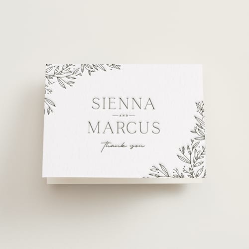 This is a artichoke wedding thank you cards with letterpress by Oscar and Emma - Karly Depew called beauty of nature printing on coventry320 in standard