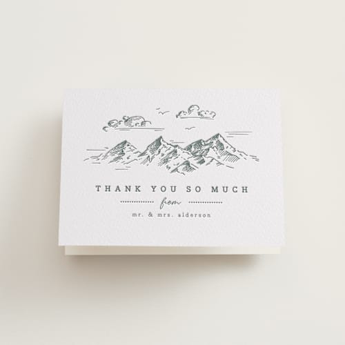 This is a pacific blue wedding thank you cards with letterpress by Anastasia Makarova called fresh air printing on coventry320 in standard