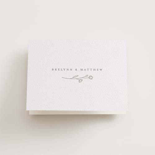 This is a granite wedding thank you cards with letterpress by Jennifer Postorino called essence printing on coventry320 in standard