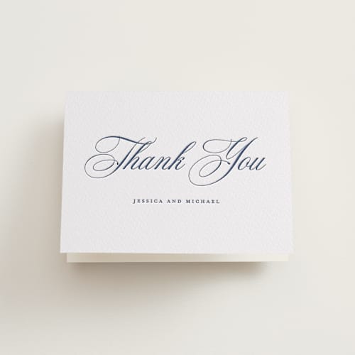 This is a blueberry wedding thank you cards with letterpress by Jennifer Postorino called empire printing on coventry320 in standard