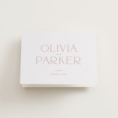 This is a peony wedding thank you cards with letterpress by Kristie Kern called monroe printing on coventry320 in standard