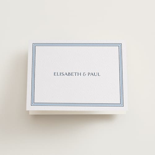 This is a robin's egg | blueberry wedding thank you cards with letterpress by Megan Davis called beaufort printing on coventry320 in standard