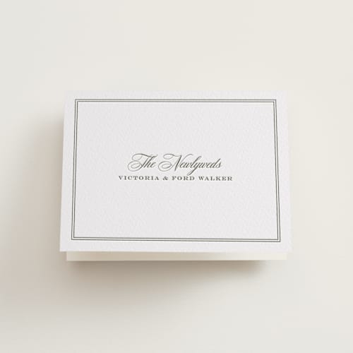 This is a artichoke wedding thank you cards with letterpress by Megan Davis called putnam printing on coventry320 in standard