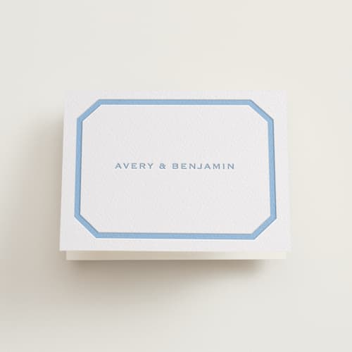 This is a robin's egg wedding thank you cards with letterpress by Megan Davis called danbury printing on coventry320 in standard