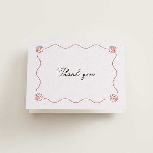 This is a paloma | soft black wedding thank you cards with letterpress by Alston Foster called ocean love printing on coventry320 in standard